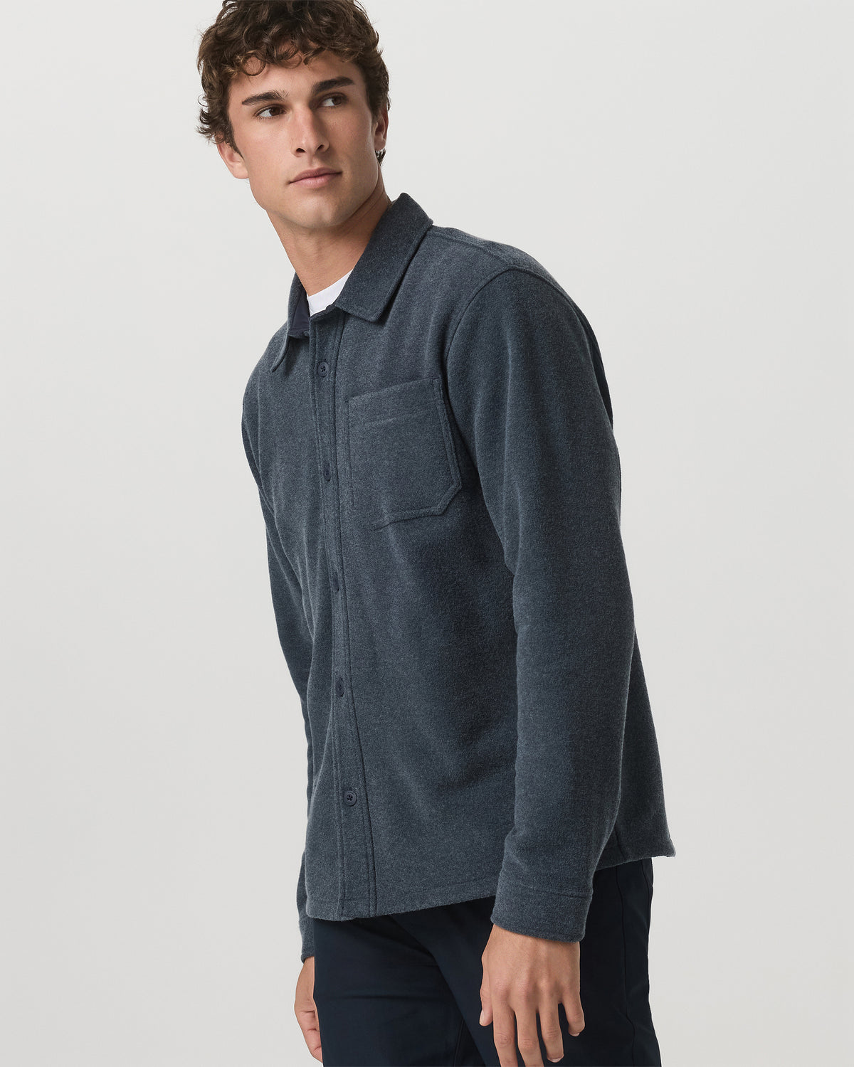 Beach Fleece Shirt Jacket Men's Ink Heather Jacket | Vuori onsale