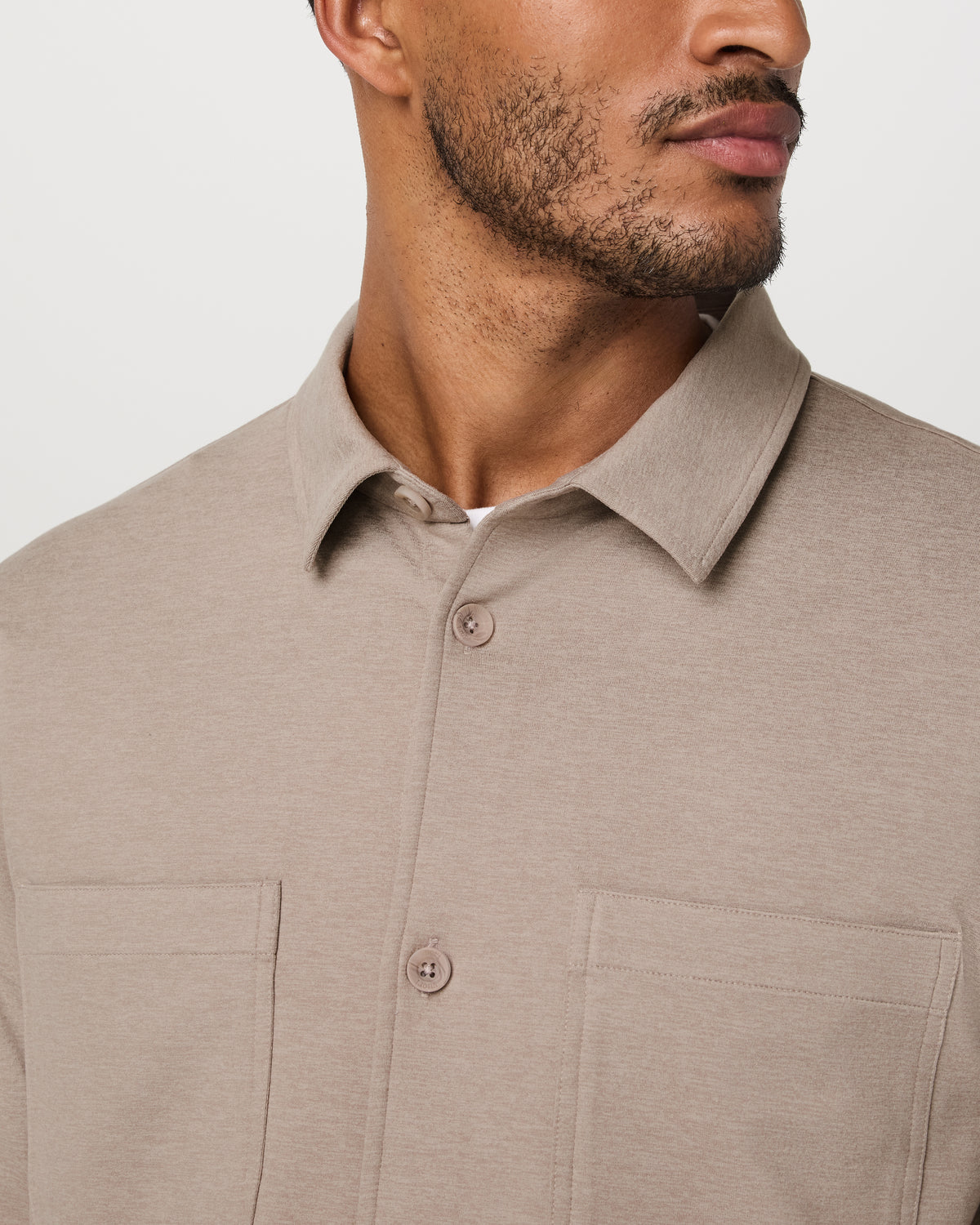 Coronado Shirt Jacket Men's Pumice Heather Shirt Jacket | Vuori for sale