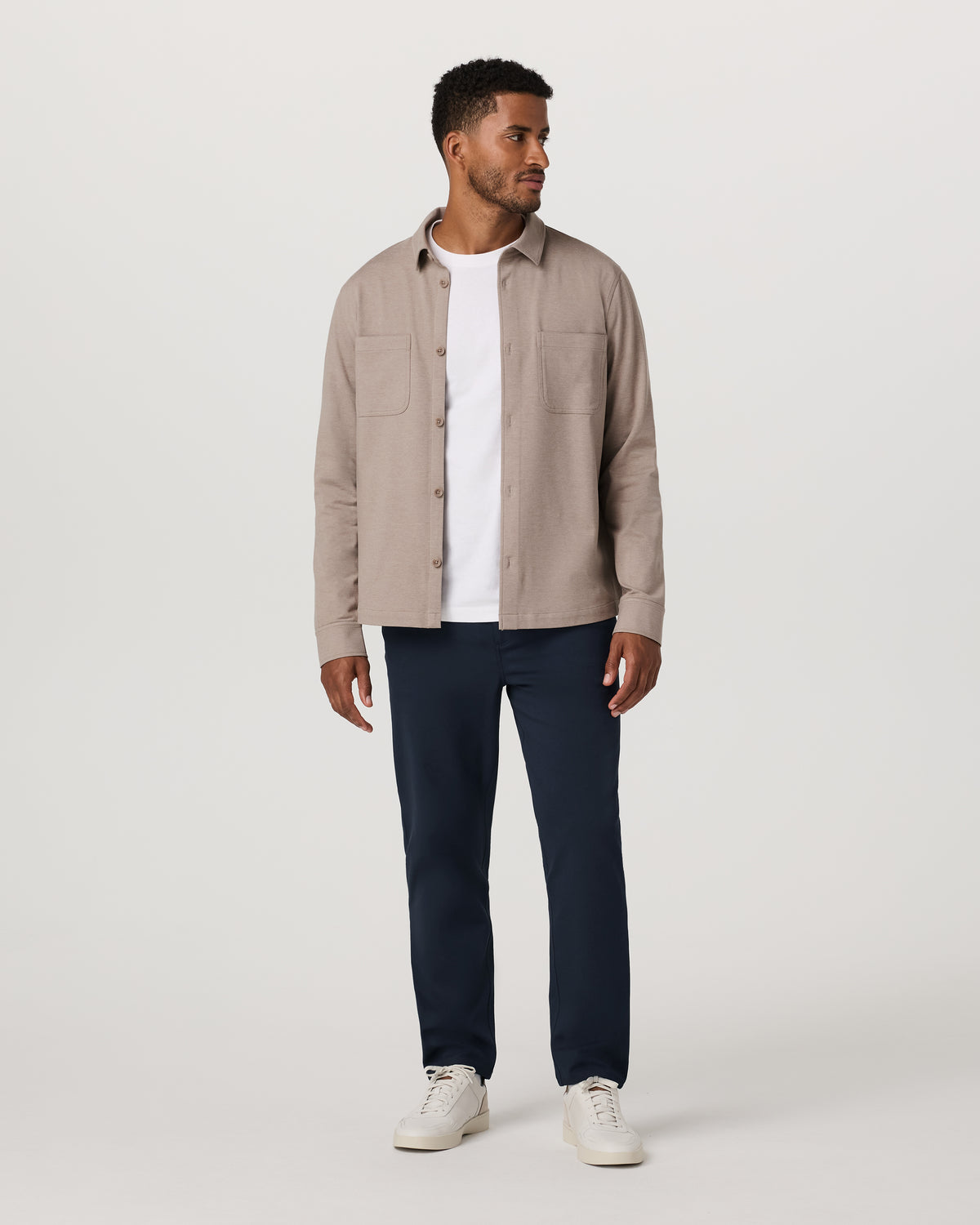 Coronado Shirt Jacket Men's Pumice Heather Shirt Jacket | Vuori for sale