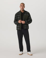 Ridge Fleece Jacket Men's Olive Plaid Zip-Up | Vuori discount