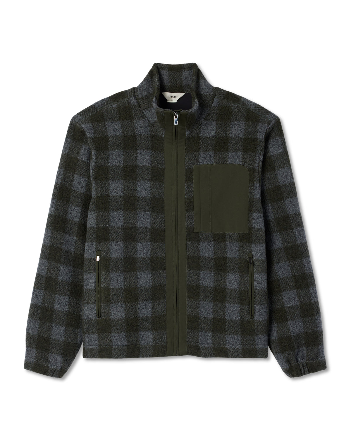 Ridge Fleece Jacket Men's Olive Plaid Zip-Up | Vuori discount