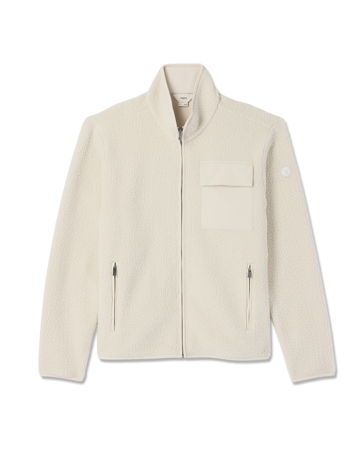Alpine Fleece Full Zip Men's Bone Mock Neck Jacket | Vuori outlet