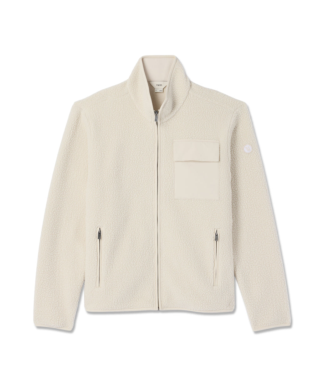 Alpine Fleece Full Zip Men's Bone Mock Neck Jacket | Vuori outlet