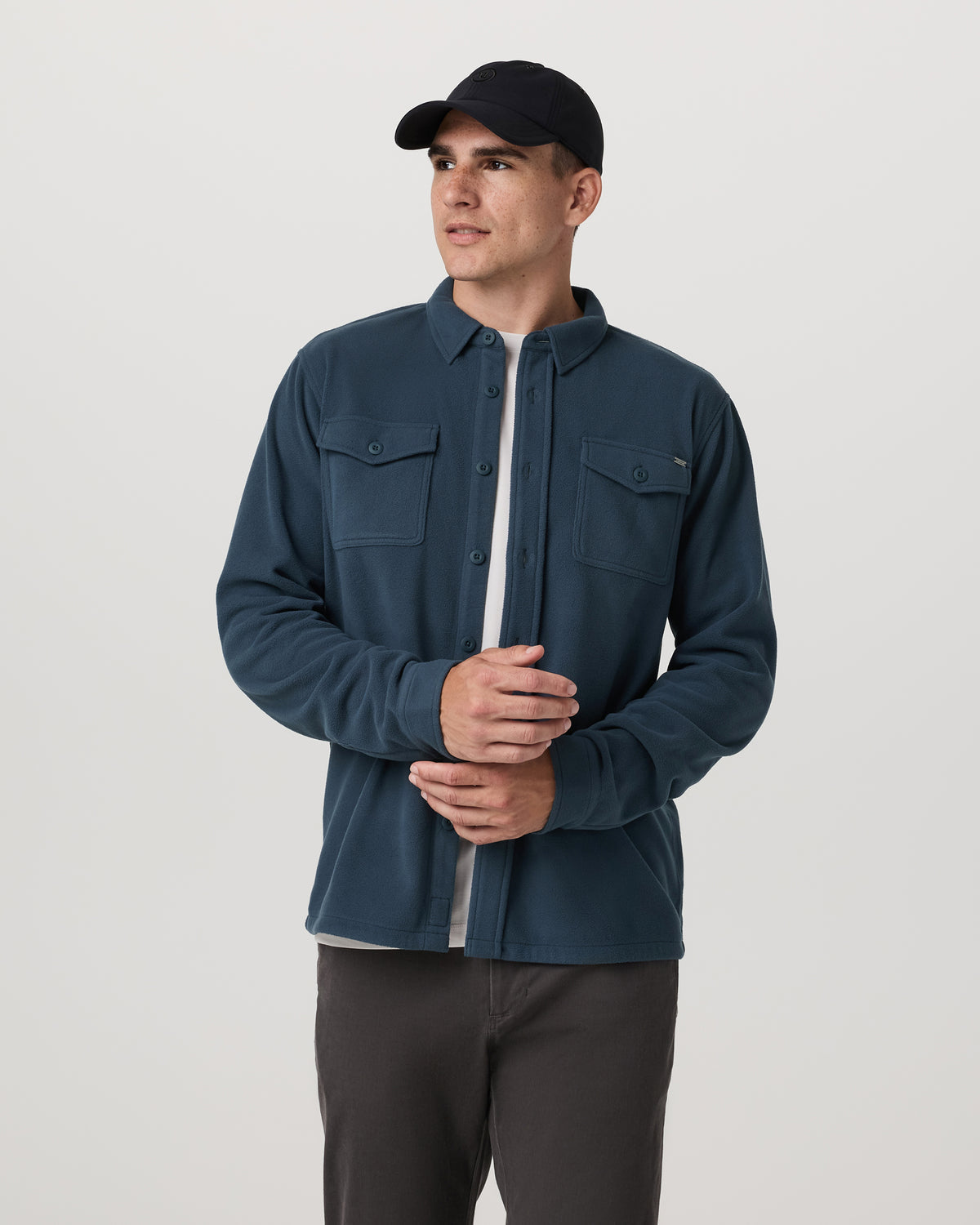 Aspen Shirt Jacket Men's Ocean Blue Fleece Shirt Jacket | Vuori online
