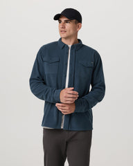 Aspen Shirt Jacket Men's Ocean Blue Fleece Shirt Jacket | Vuori online