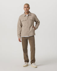 Seaside Shirt Jacket Men's Acorn Heather Fleece Jacket | Vuori shop