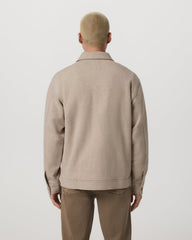 Seaside Shirt Jacket Men's Acorn Heather Fleece Jacket | Vuori shop