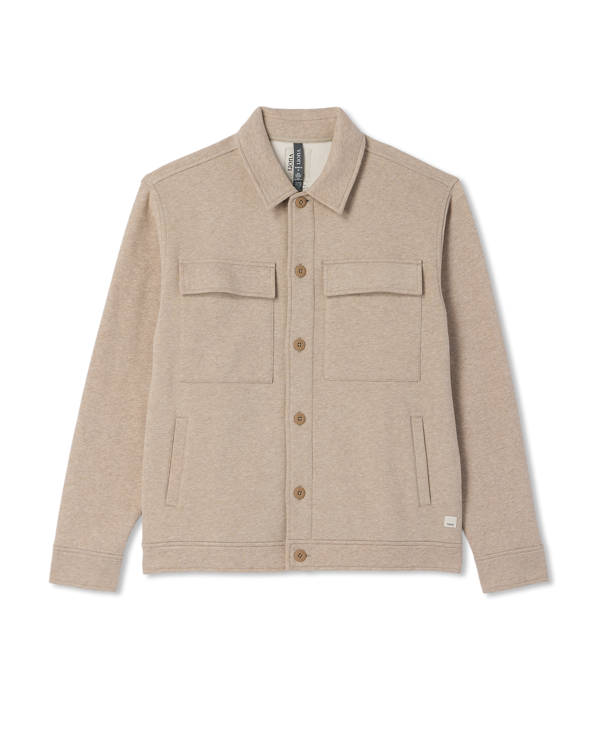 Seaside Shirt Jacket Men's Acorn Heather Fleece Jacket | Vuori shop