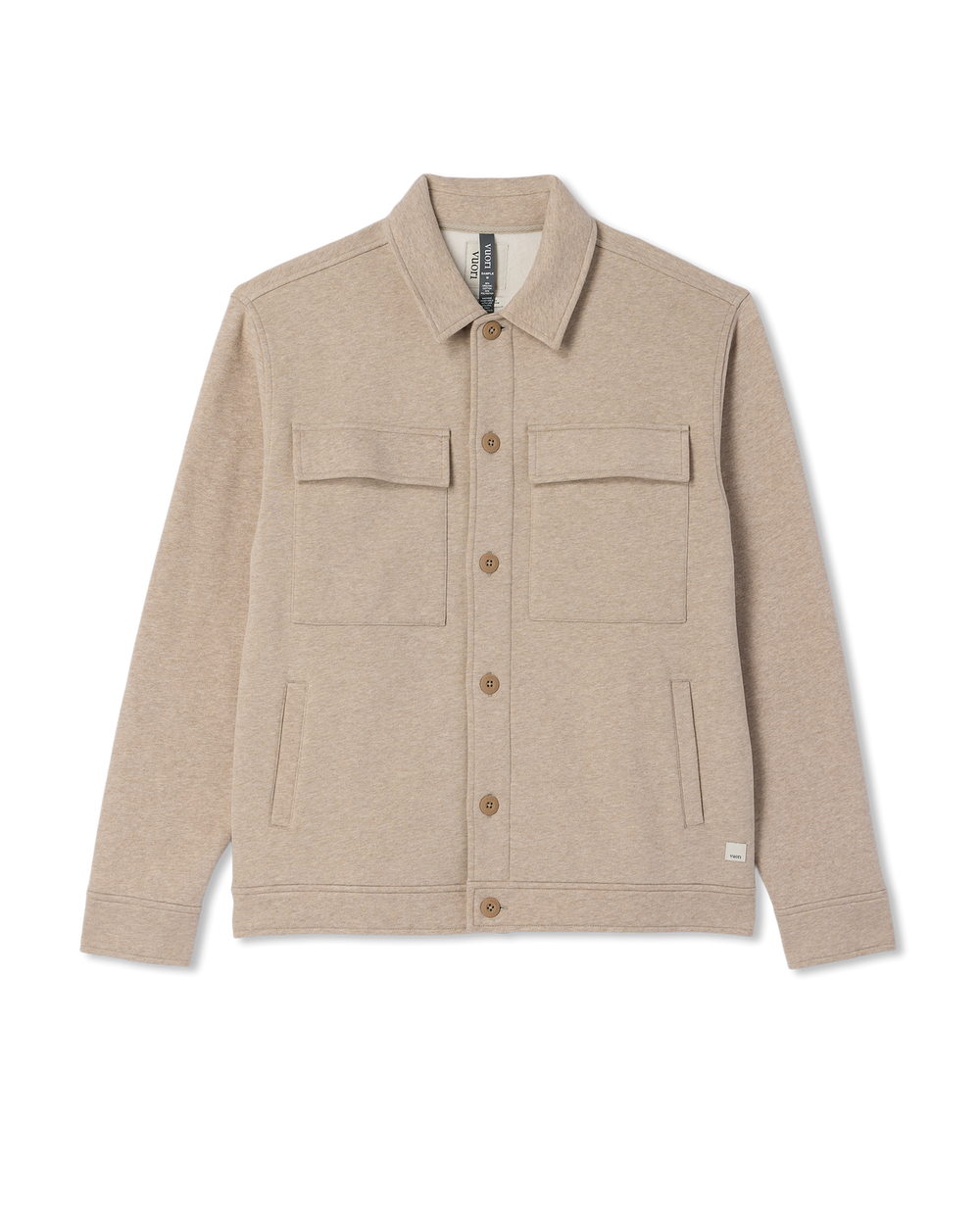 Seaside Shirt Jacket Men's Acorn Heather Fleece Jacket | Vuori shop