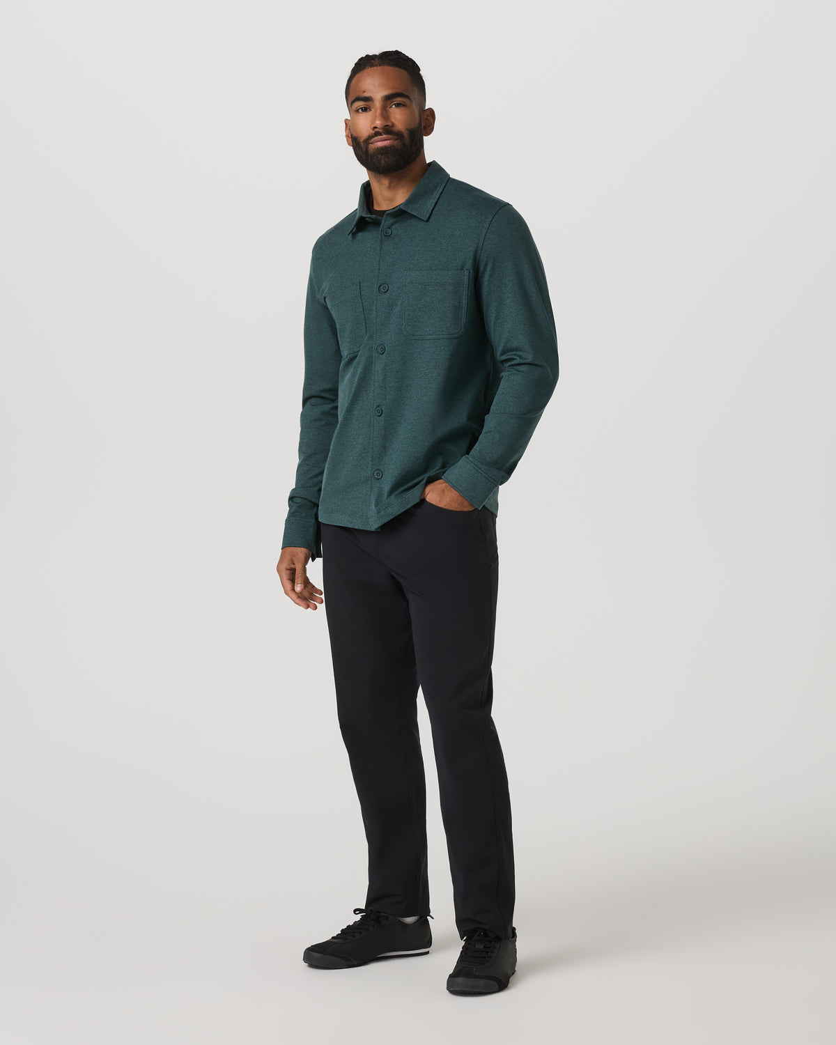 Coronado Shirt Jacket Men's Deep Sea Heather Jacket | Vuori sale