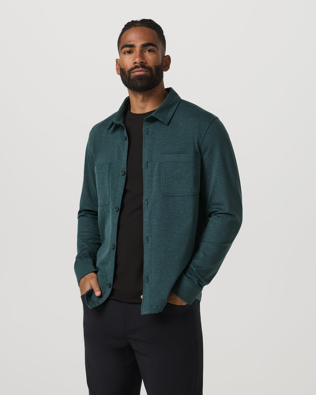 Coronado Shirt Jacket Men's Deep Sea Heather Jacket | Vuori sale