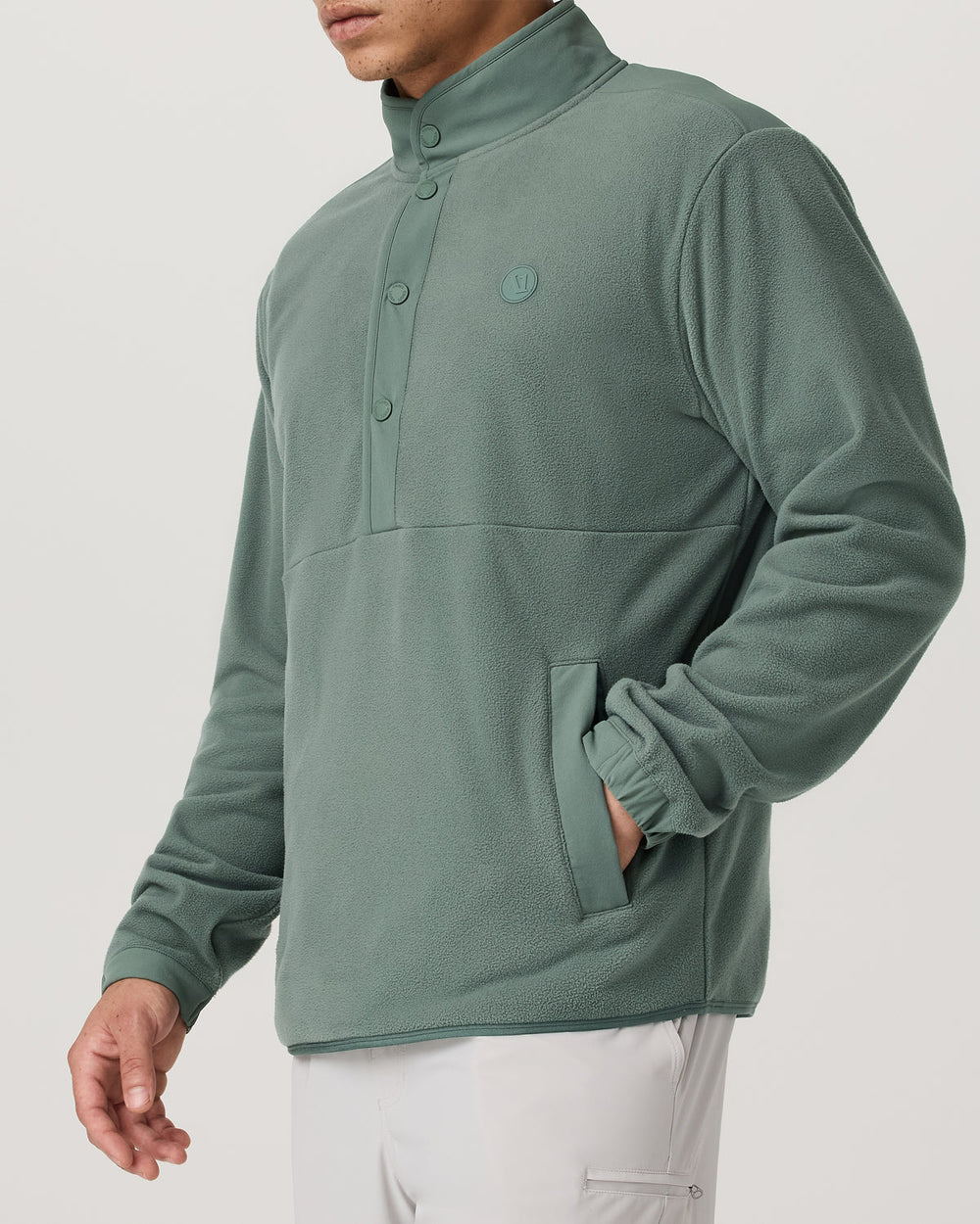 Aspen 1/2 Snap Men's Fleece Mock-Neck Pullover: Marsh | Vuori onsale