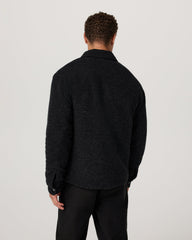 Plymouth Wool Shirt Jacket Dark Black Heather Jacket | Vuori for sale