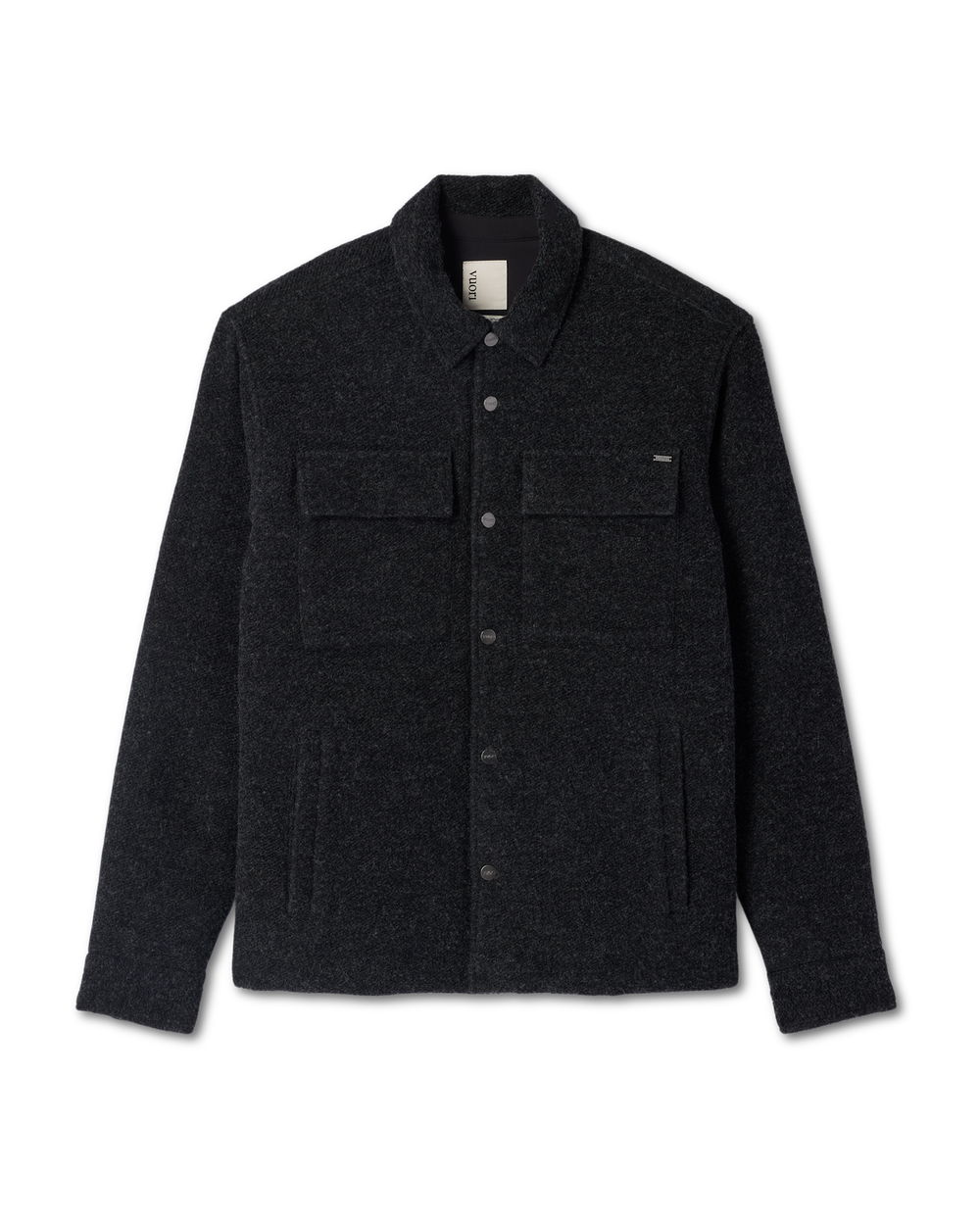 Plymouth Wool Shirt Jacket Dark Black Heather Jacket | Vuori for sale