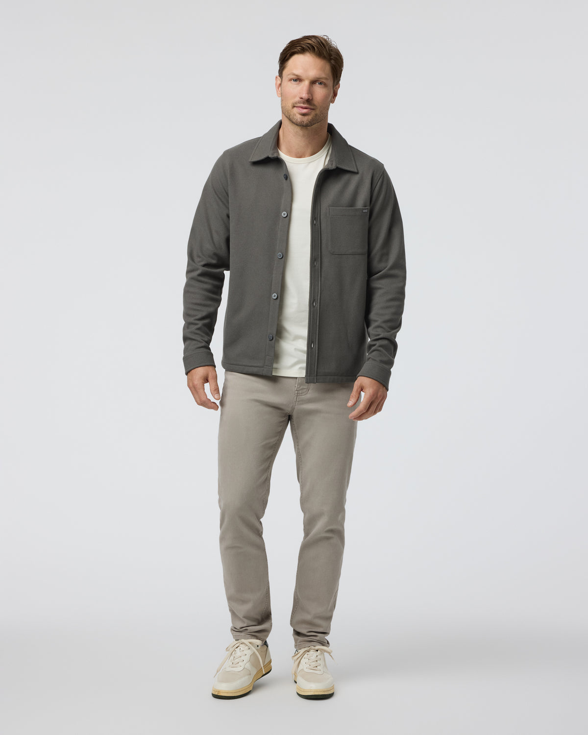 Beldon Shirt Jacket Knit Twill Oregano | Vuori online