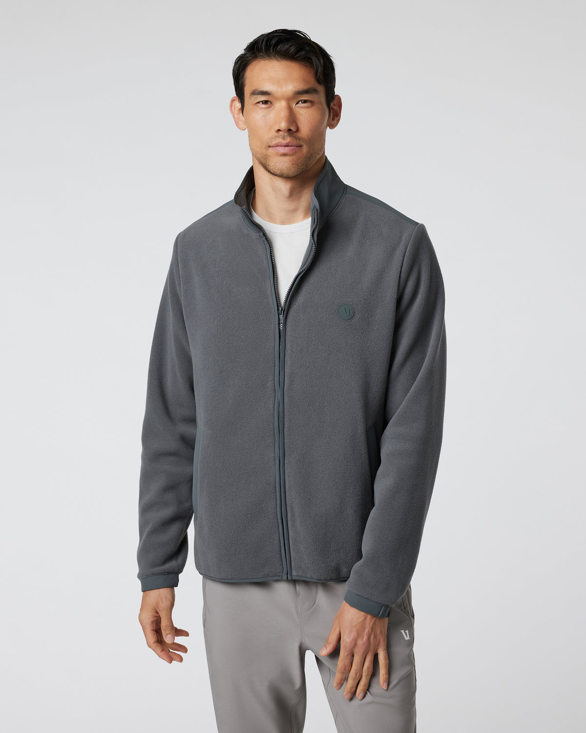 Aspen Full Zip Jacket Dark Pewter Fleece Jacket | Vuori outlet