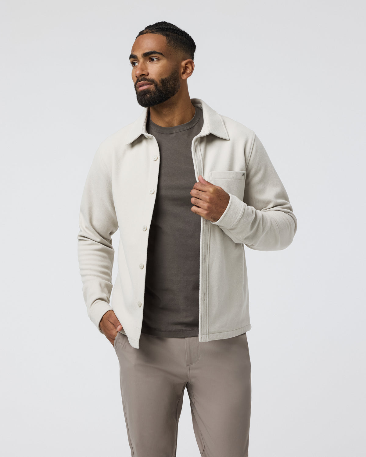 Beldon Shirt Jacket Knit Twill Oatmeal | Vuori sale
