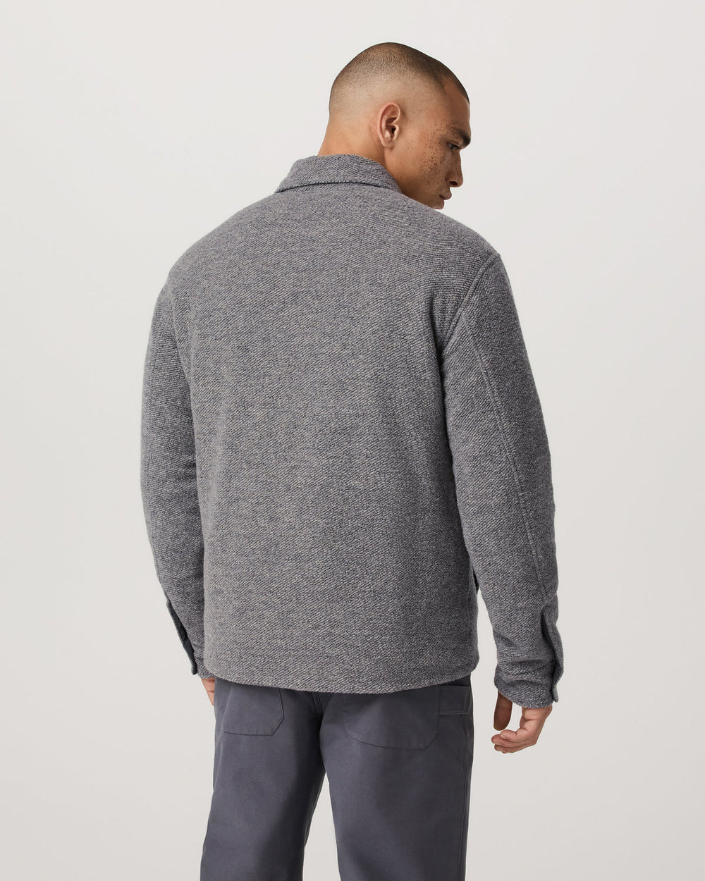 Plymouth Wool Shirt Jacket Men's Heather Grey Jacket | Vuori online