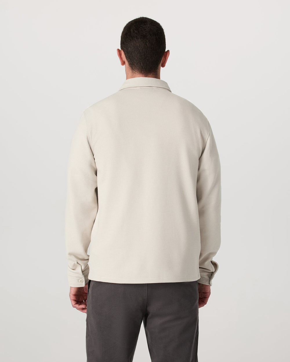 Waffle Shirt Jacket Men's Mushroom Waffle Knit Top | Vuori onsale