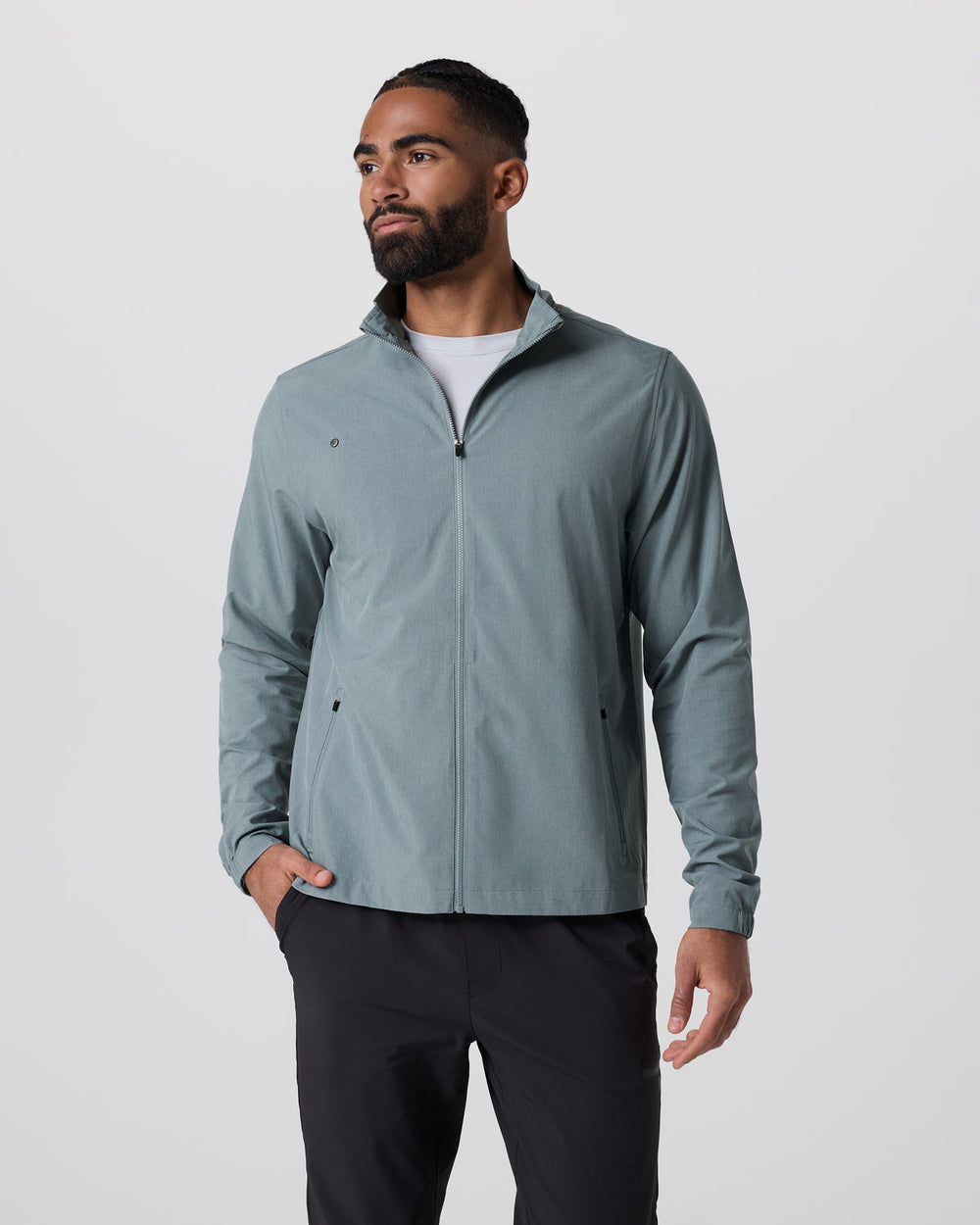 Venture Track Jacket Dusty Blue Linen Texture | Vuori discount