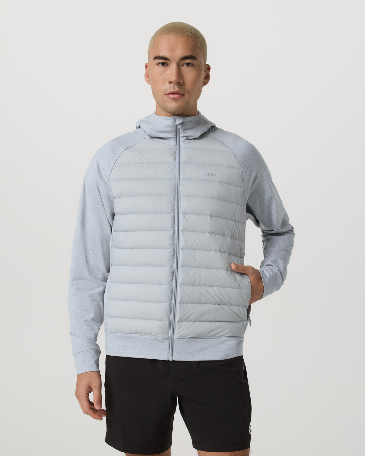 Steadfast Insulated Hybrid Men's Sea Fog Jacket | Vuori discount