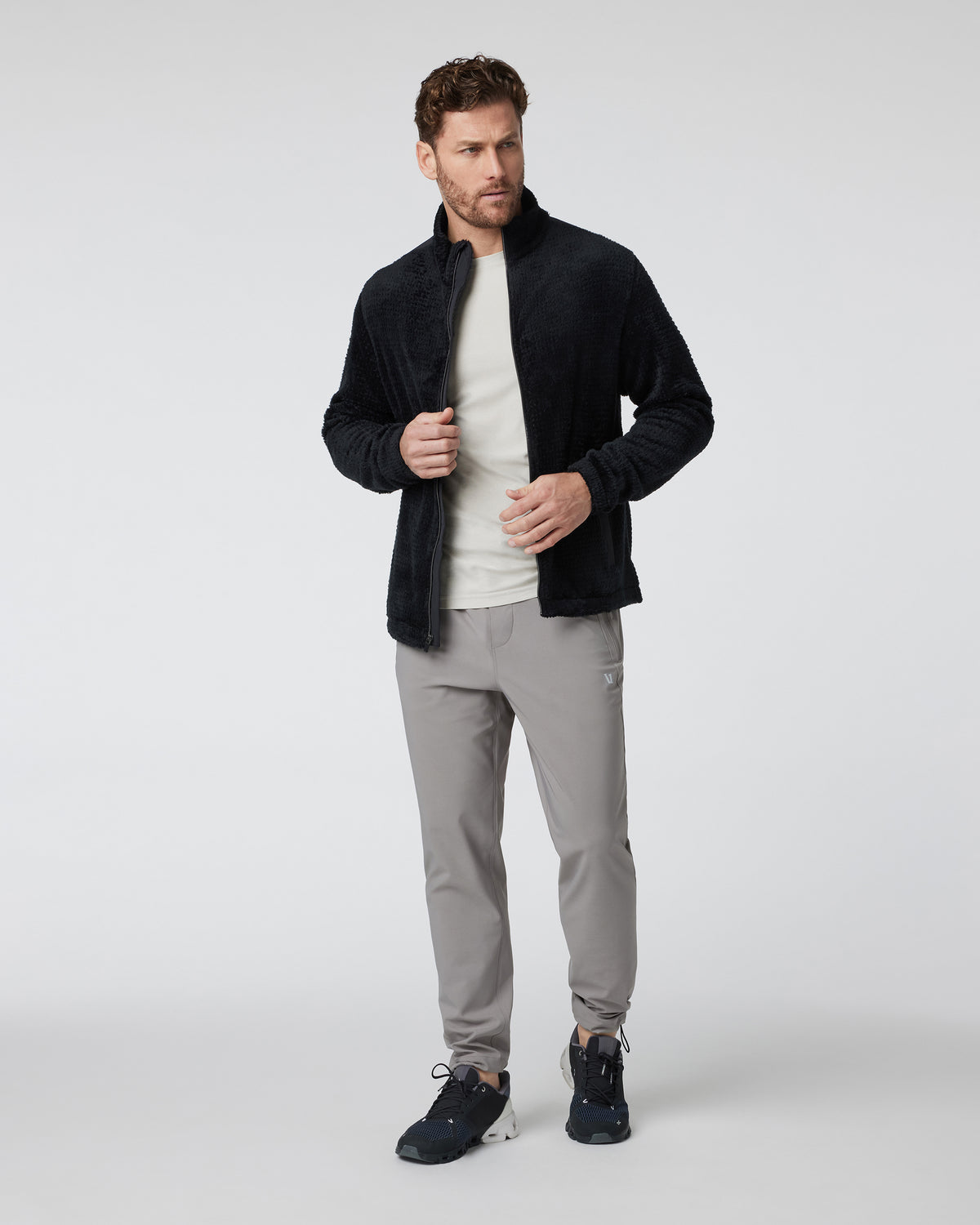 Fairfield Full Zip Jacket Men's Black Fleece Jacket | Vuori online
