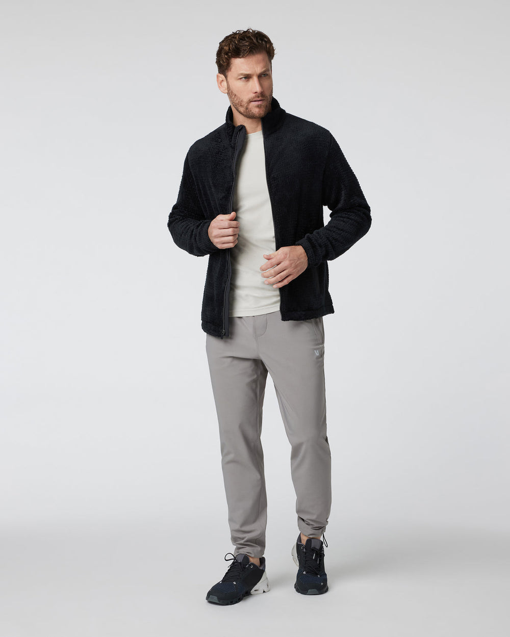 Fairfield Full Zip Jacket Men's Black Fleece Jacket | Vuori online