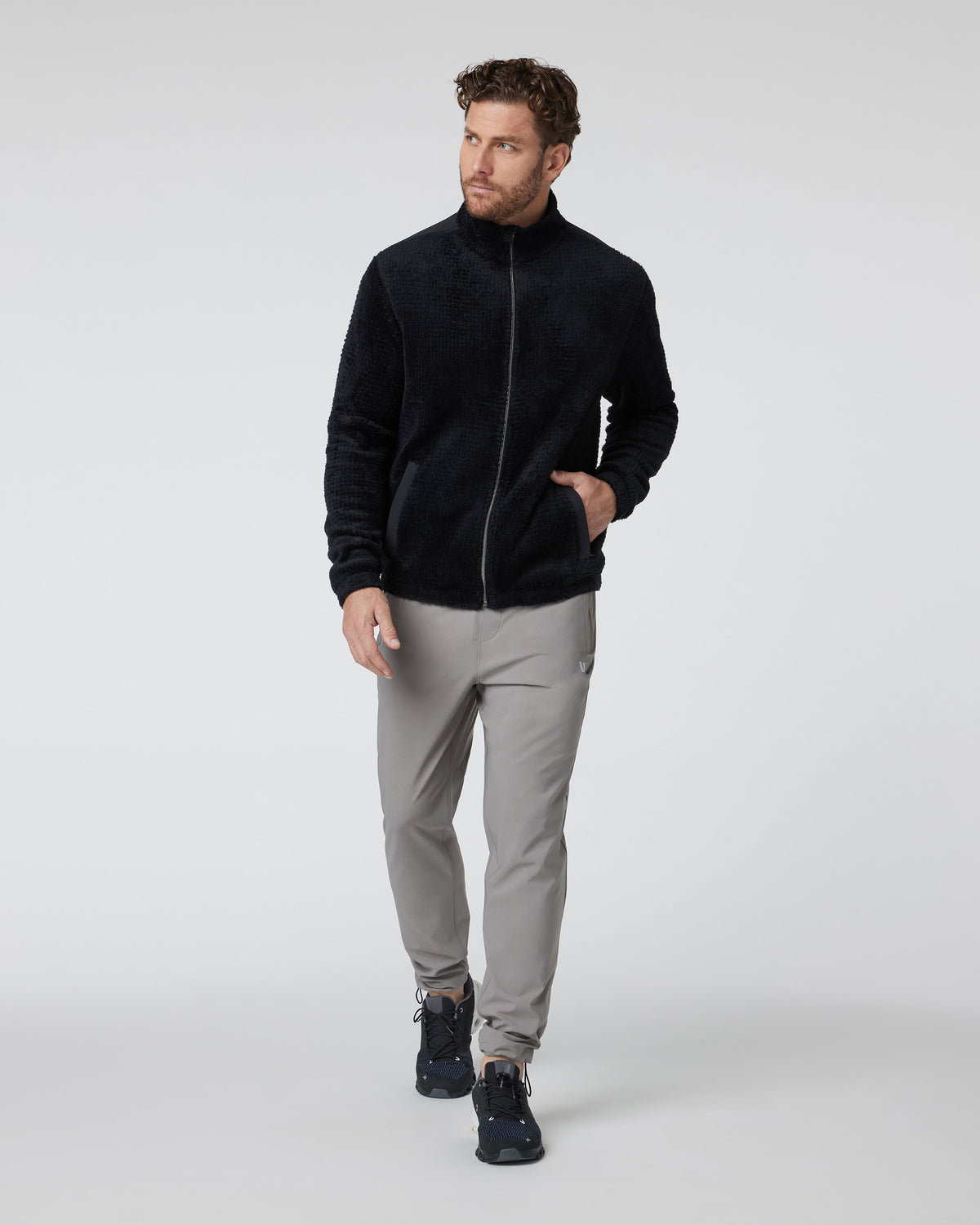 Fairfield Full Zip Jacket Men's Black Fleece Jacket | Vuori online