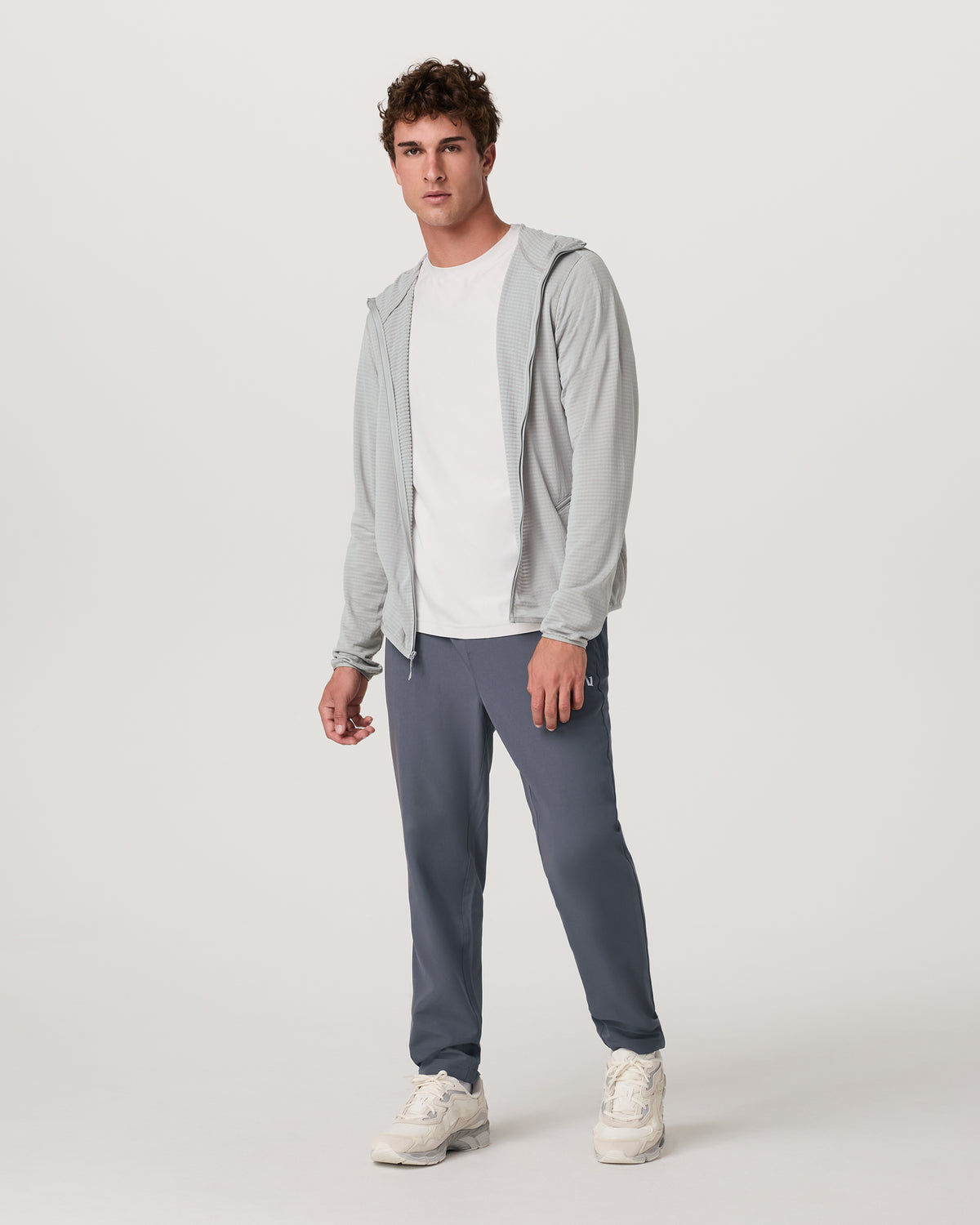 Powergrid Full Zip Jacket 2.0 Men's Sea Fog Fleece Jacket | Vuori for sale