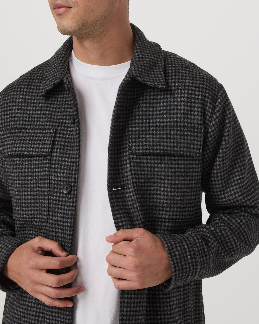 Ridge Natural Shirt Jacket Men's Grey Button-Up Jacket | Vuori onsale