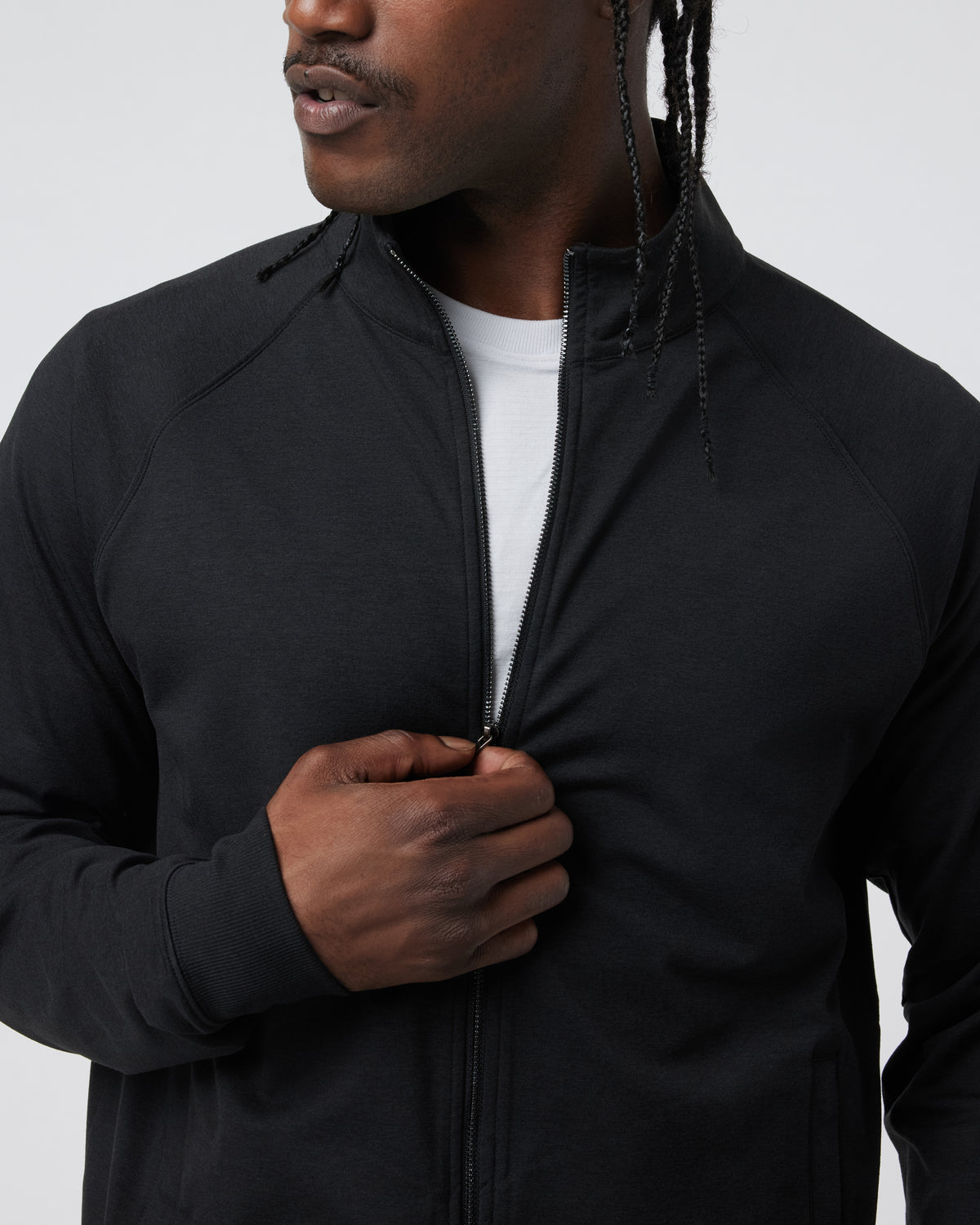 Coronado Novelty Full Zip Men's Black Heather Jacket | Vuori onsale