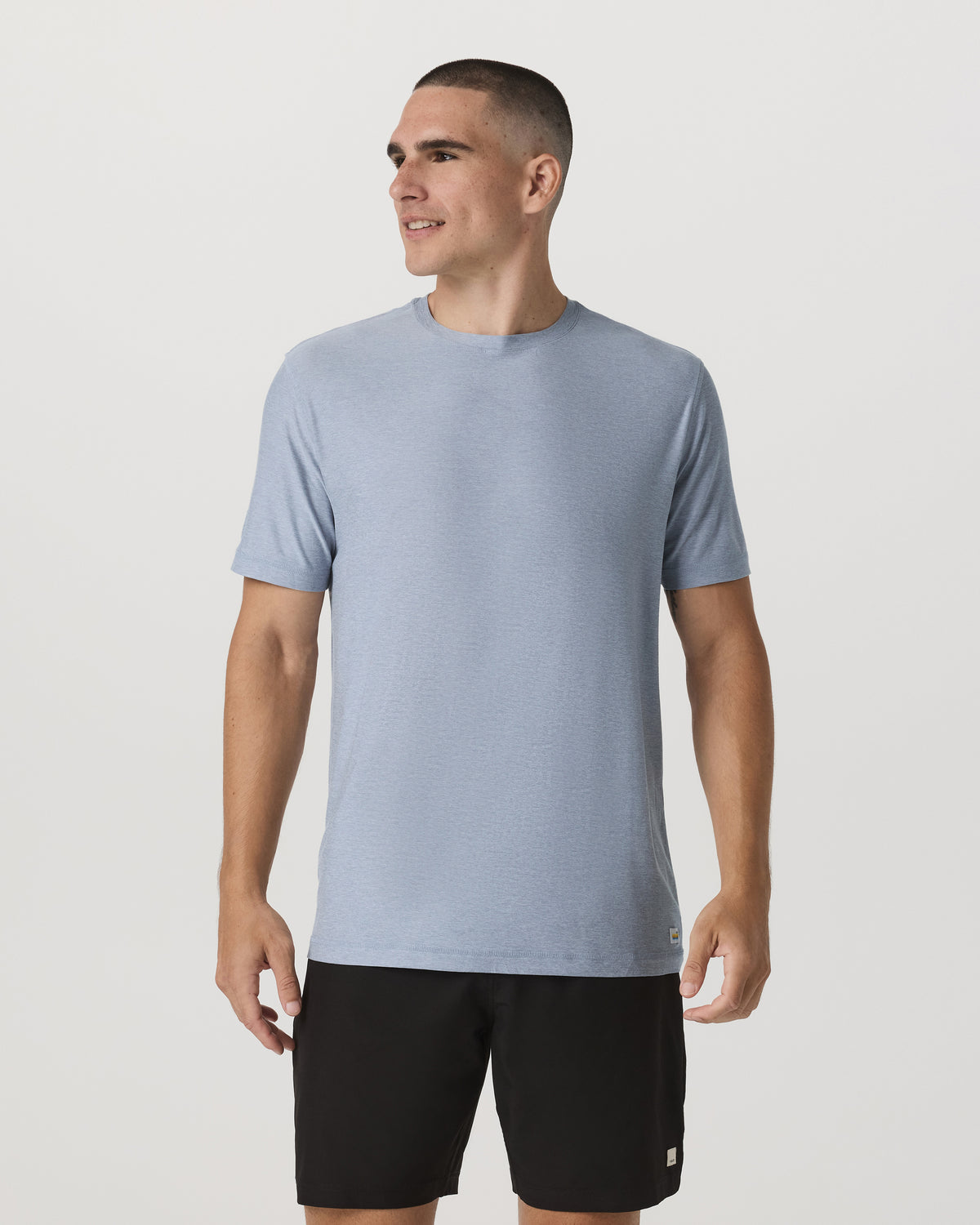 Strato Tech Tee Men's Blue Dusk Heather T-Shirt | Vuori discount