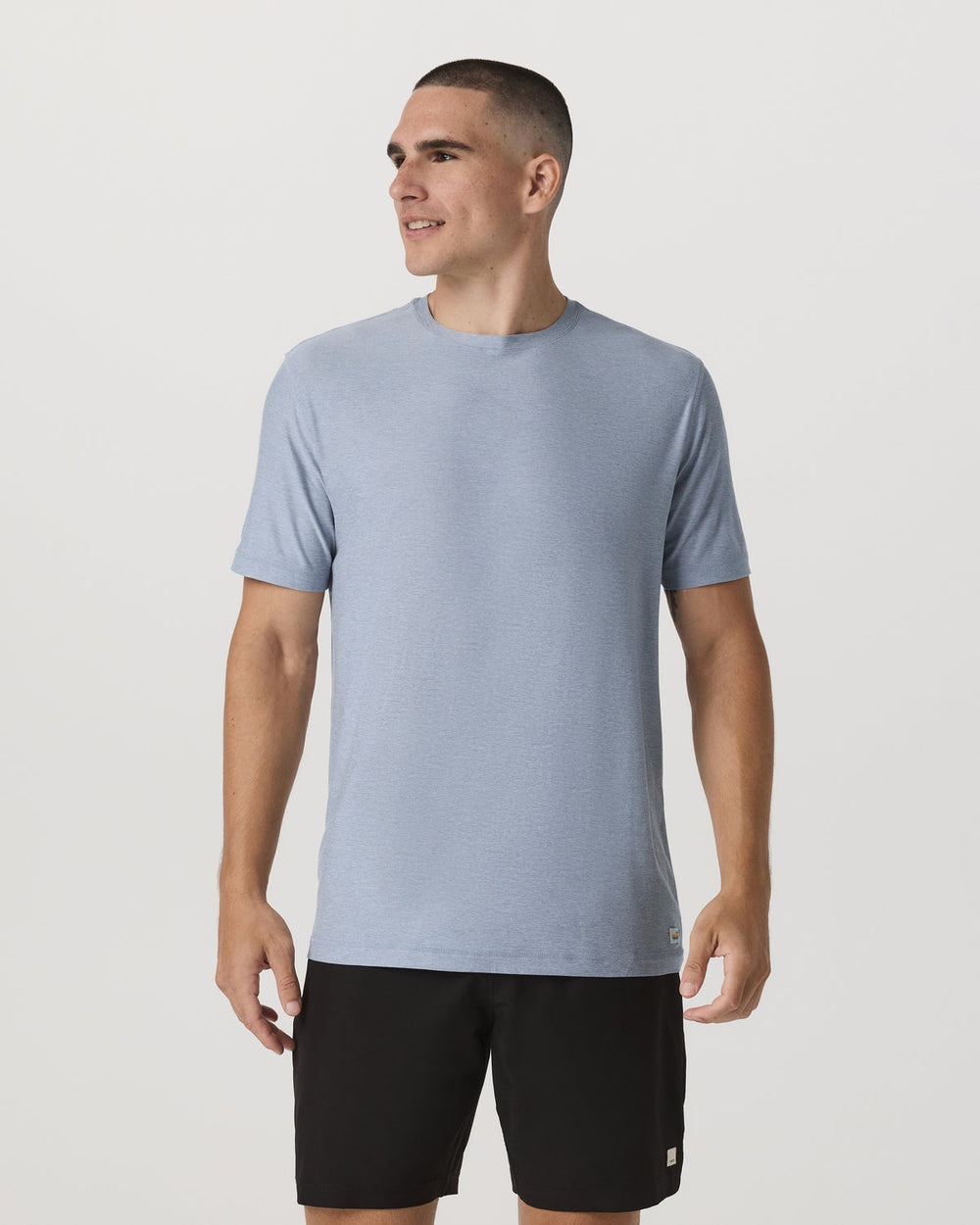 Strato Tech Tee Men's Blue Dusk Heather T-Shirt | Vuori discount