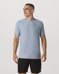Strato Tech Tee Men's Blue Dusk Heather T-Shirt | Vuori discount