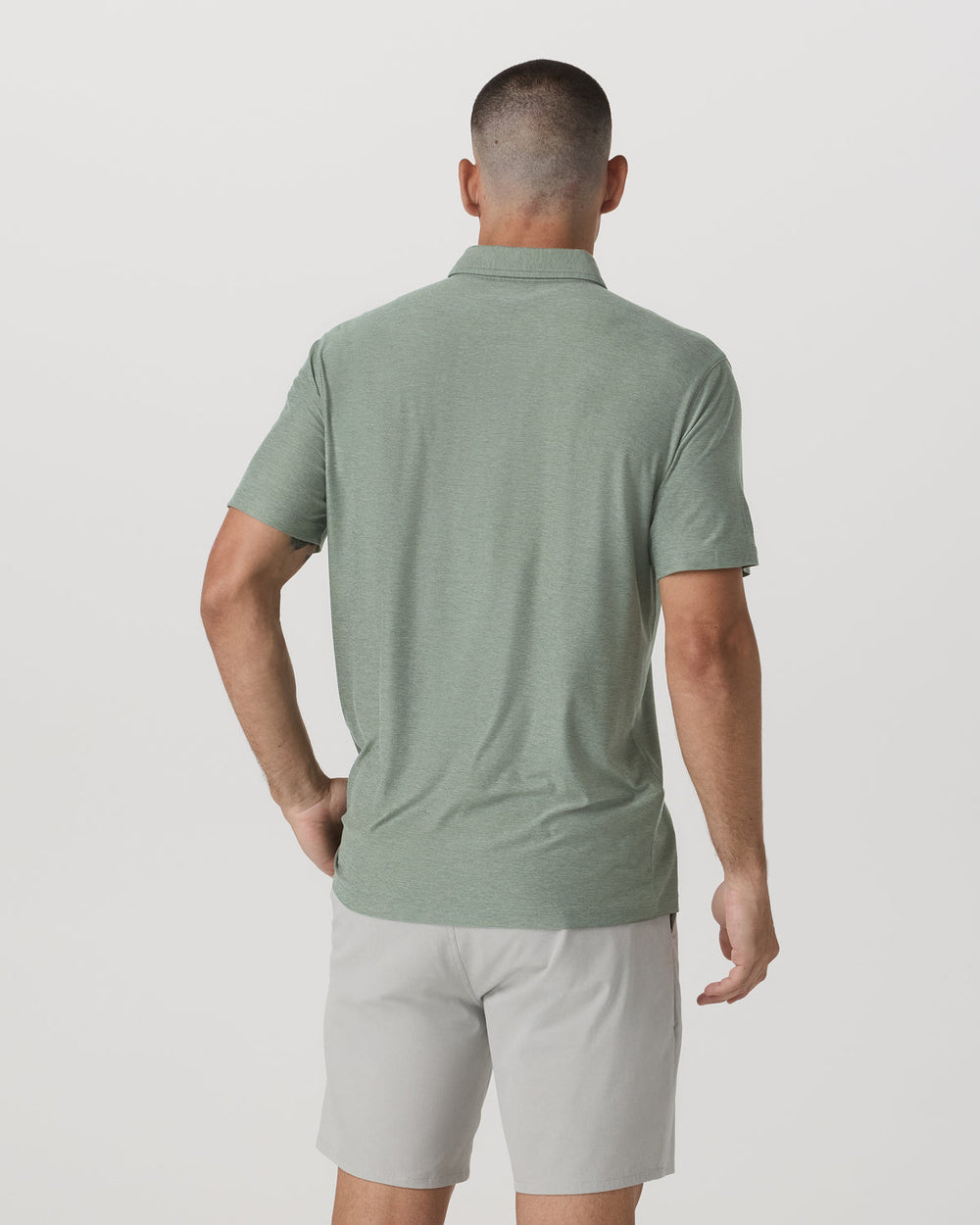 Strato Tech Polo Men's Thyme Heather Performance Shirt | Vuori for sale