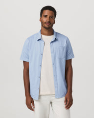 Short Sleeve Knit Oxford Button Down - Classic Fit Blue | Vuori discount