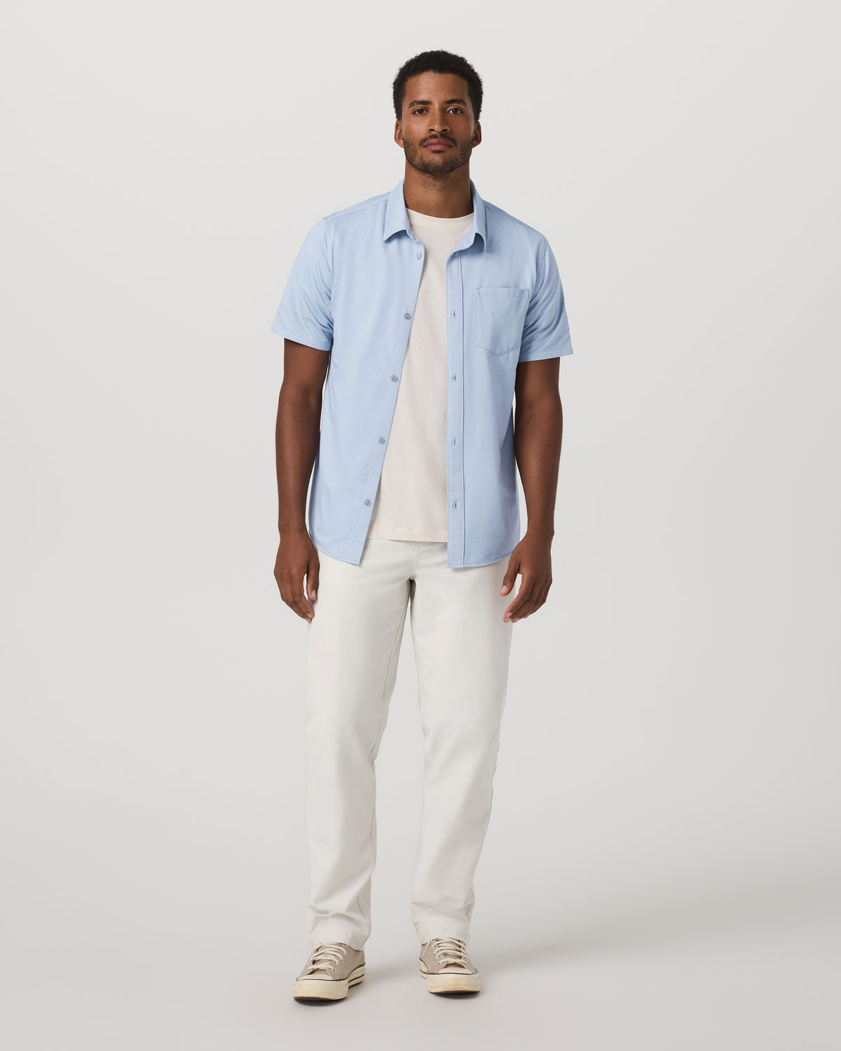 Short Sleeve Knit Oxford Button Down - Classic Fit Blue | Vuori discount