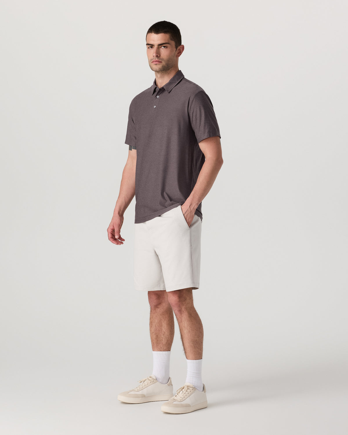 Strato Tech Polo Men's Huckleberry Heather Polo Shirt | Vuori shop