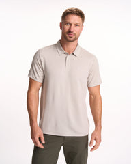 Knit Twill Polo Men's Beachsand Heather Golf Polo | Vuori sale