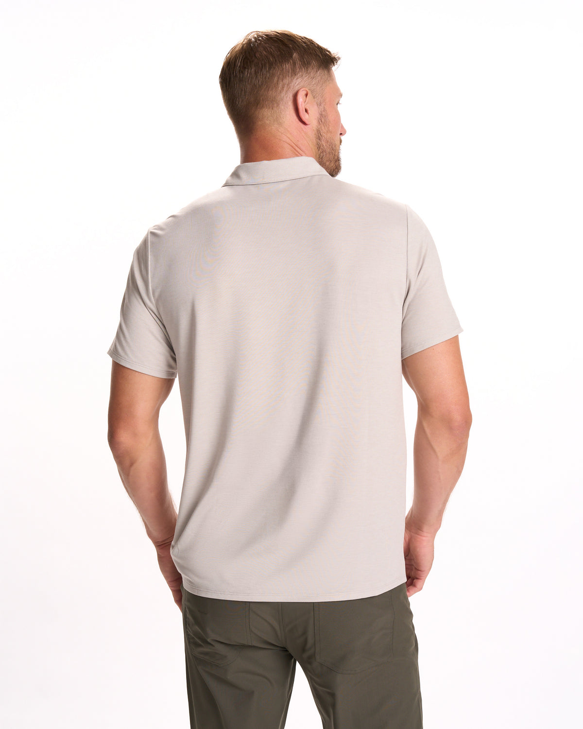 Knit Twill Polo Men's Beachsand Heather Golf Polo | Vuori sale