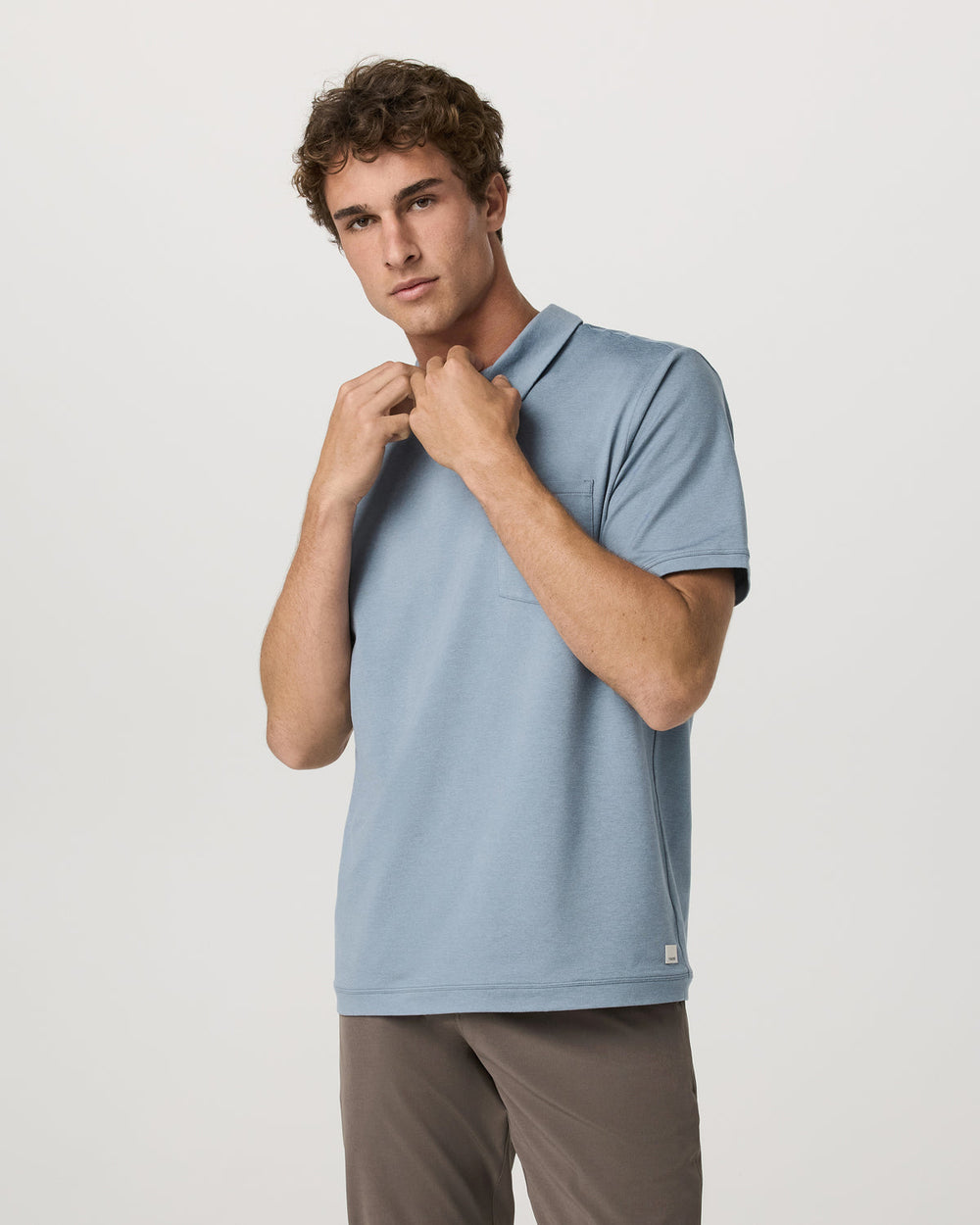 Men's Short Sleeve Ponto Performance Polo Flint Heather | Vuori shop