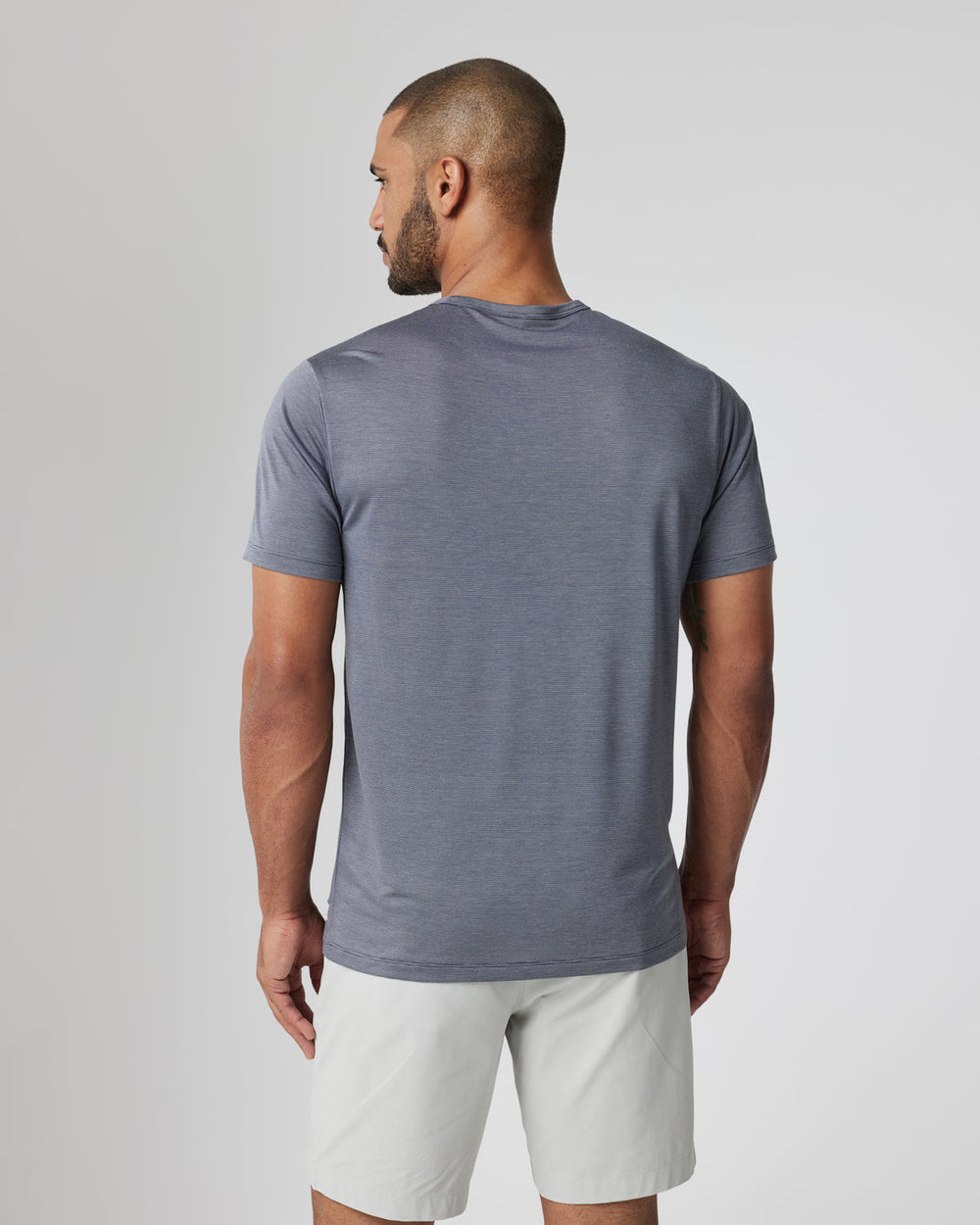 Short Sleeve Marina Stripe Tee Dark Pewter Run Shirt | Vuori sale