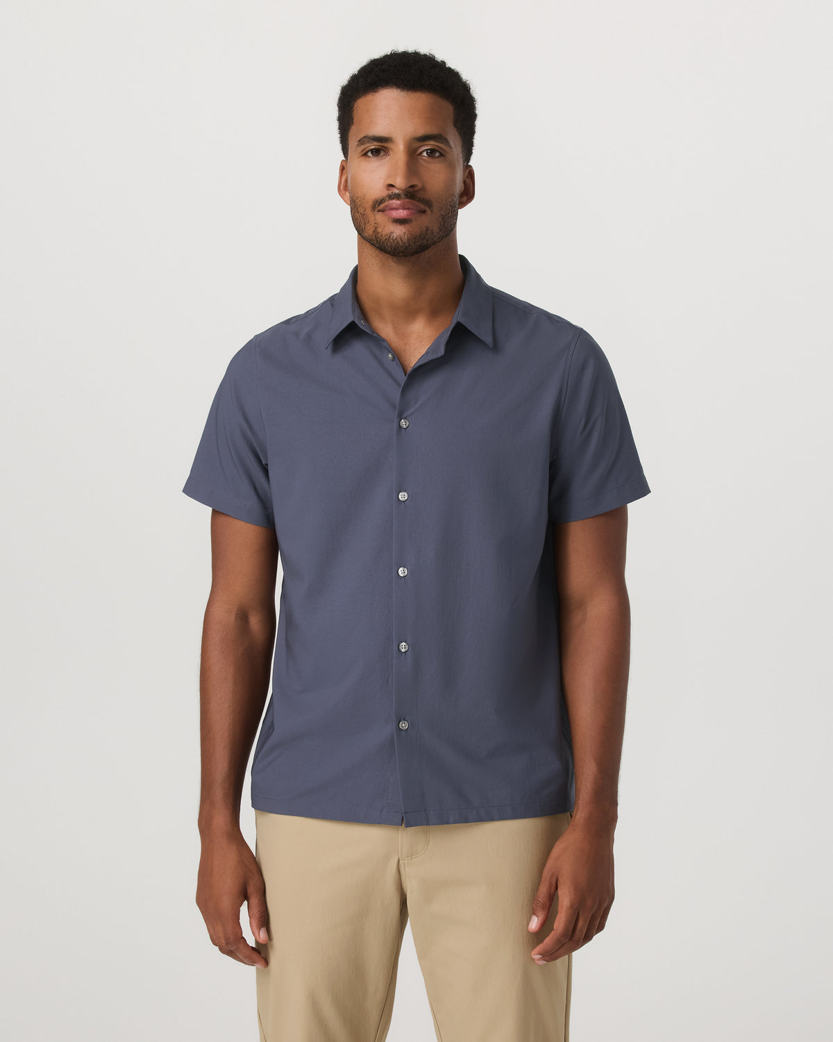 Short Sleeve Manhattan Button Down Men's Azure Shirt | Vuori for sale