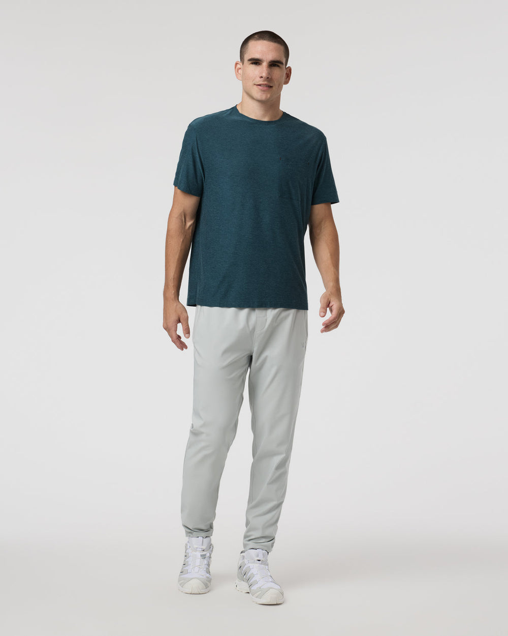 Short Sleeve Strato Pocket Tee - Relaxed Fit Light Deep Sea Heather | Vuori online