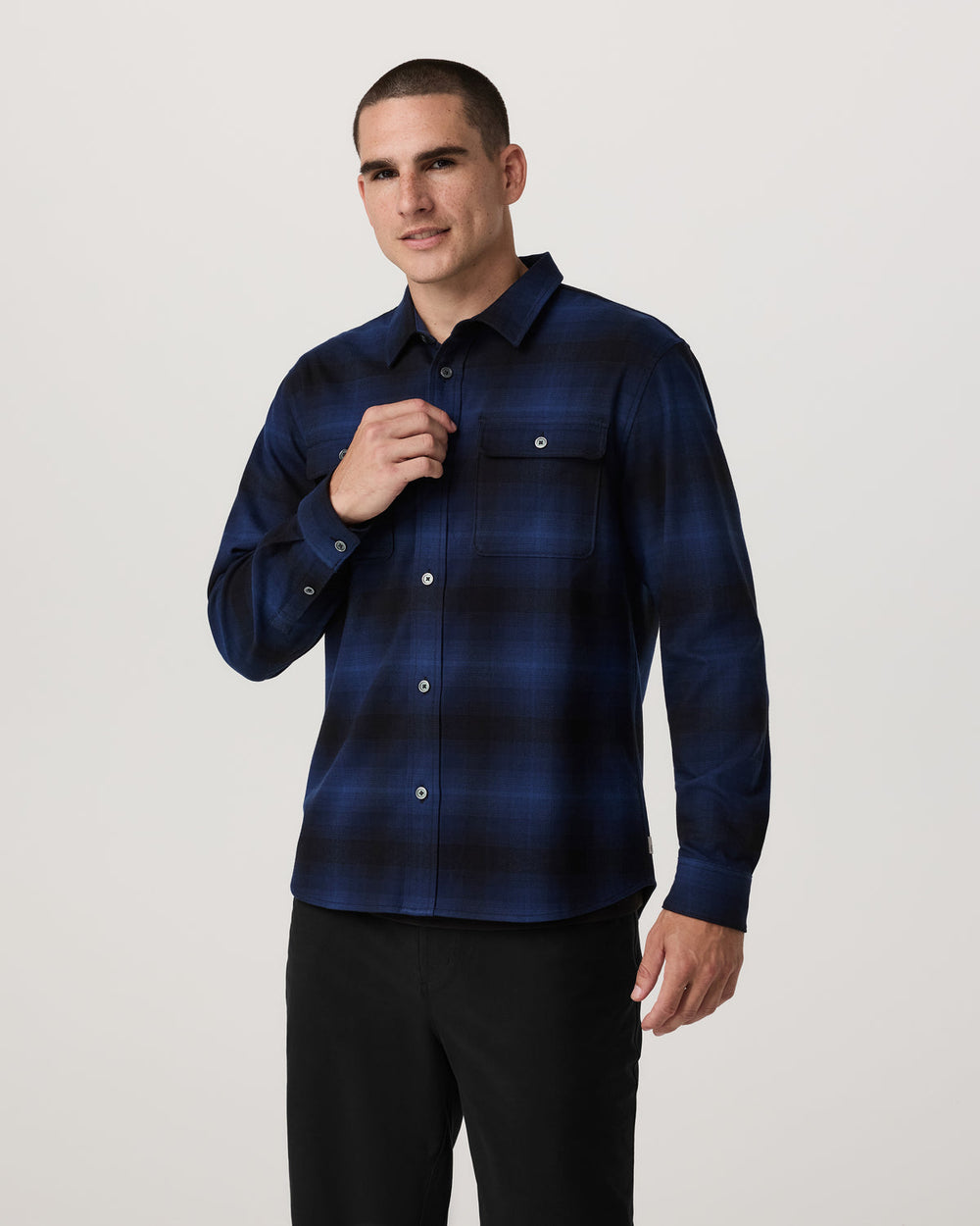 Long Sleeve Flannel Button Down Men's Blue Coast Shirt | Vuori sale