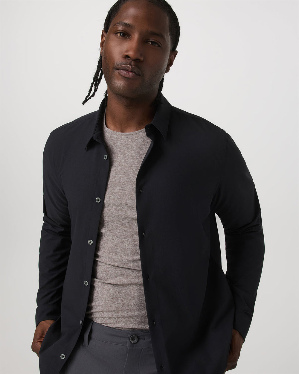 Long Sleeve Manhattan Button Down Men's Black Shirt | Vuori onsale