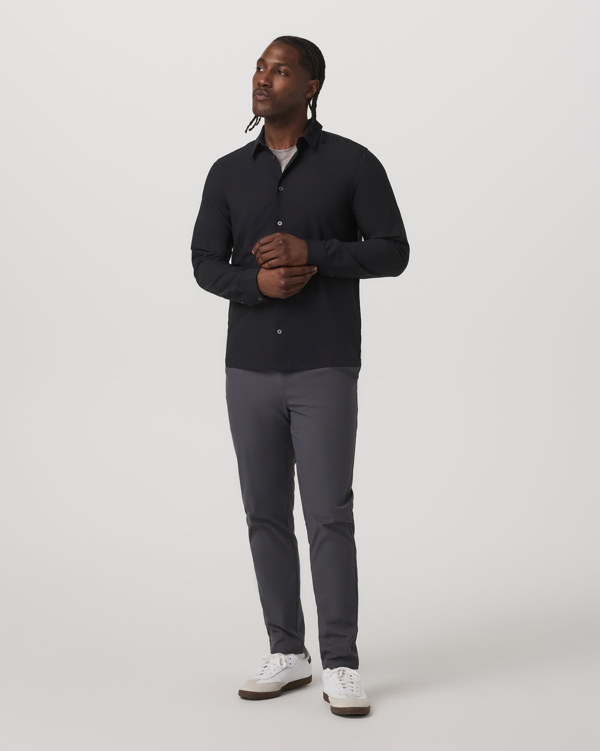 Long Sleeve Manhattan Button Down Men's Black Shirt | Vuori onsale