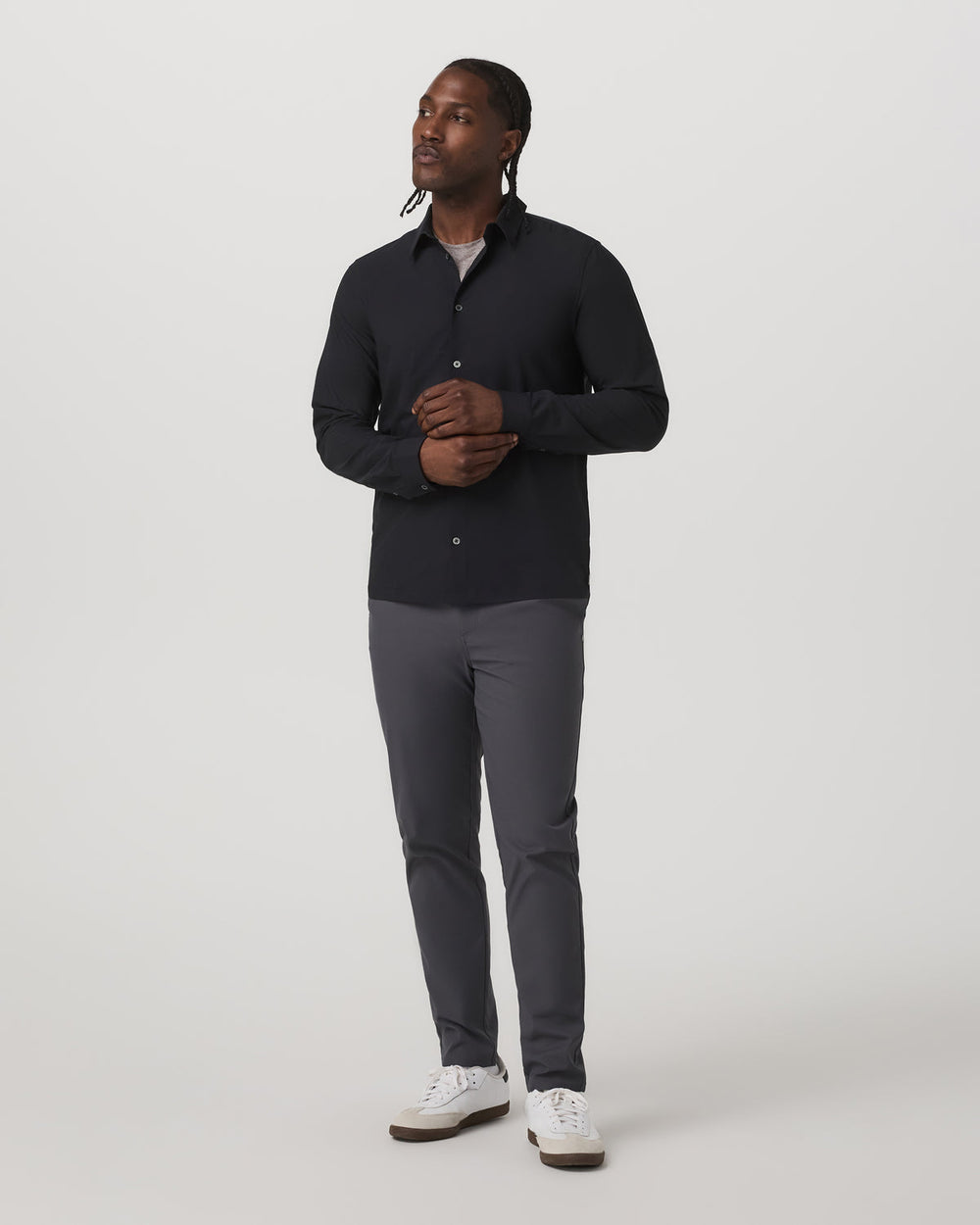 Long Sleeve Manhattan Button Down Men's Black Shirt | Vuori onsale