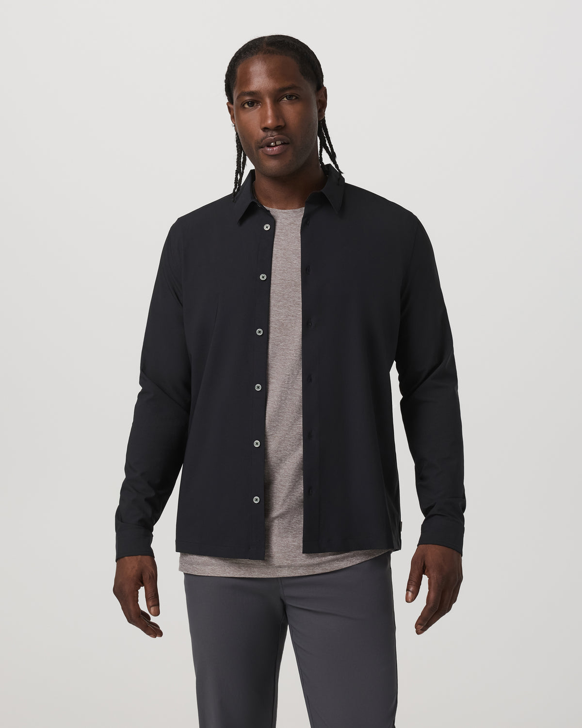 Long Sleeve Manhattan Button Down Men's Black Shirt | Vuori onsale