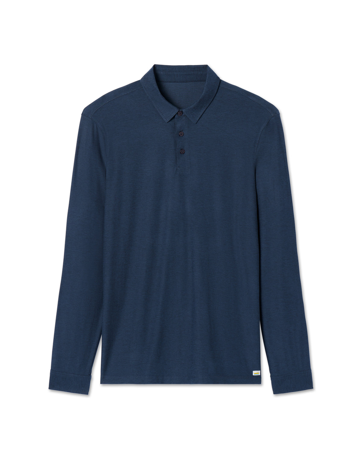 Long Sleeve Strato Tech Polo Navy Heather Blue Polo | Vuori shop